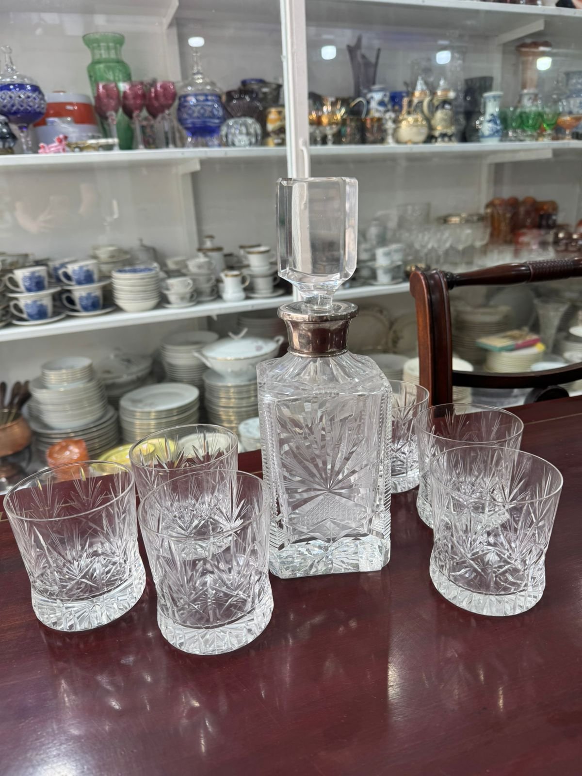 Juego de botellón con 6 vasos de cristal súper tallado para whisky - Image 4