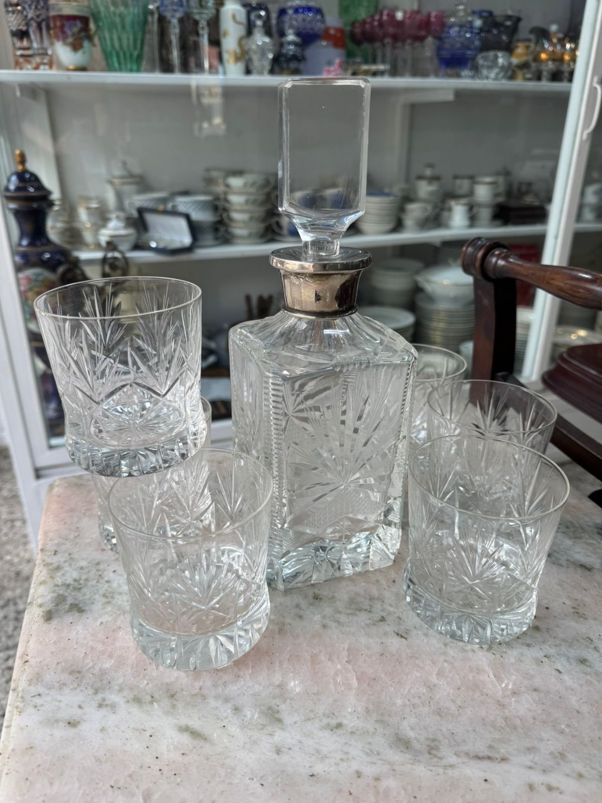 Juego de botellón con 6 vasos de cristal súper tallado para whisky - Image 7