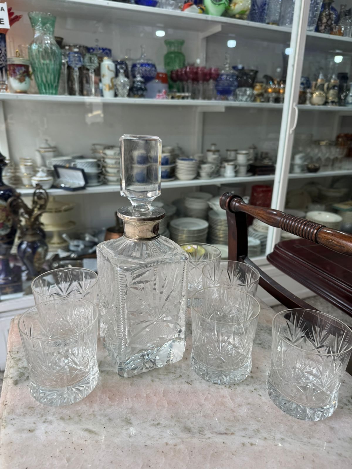 Juego de botellón con 6 vasos de cristal súper tallado para whisky - Image 8