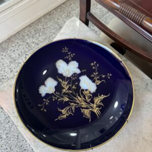 Plato grande azul cobalto pintado a mano porcelana alemana