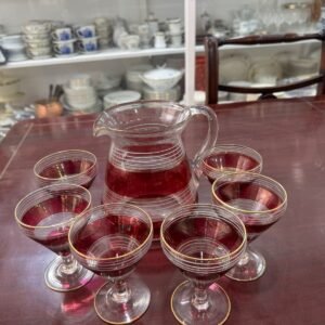 Jarra con 6 copas rubi