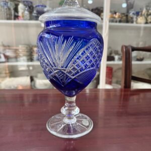 Caramelera de cristal súper tallado azul