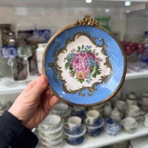 Plato porcelana con bronce