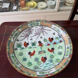 Fuente grande porcelana oriental pintada a mano