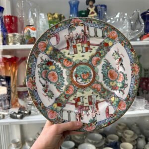 Plato porcelana oriental pintado a mano