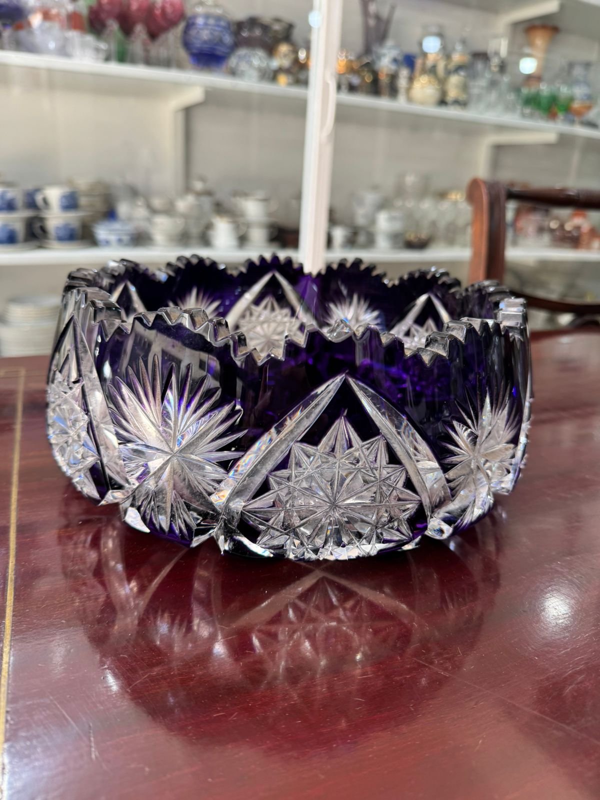 Exquisito centro de mesa de cristal súper tallado estilo BACCARAT violeta - Image 3
