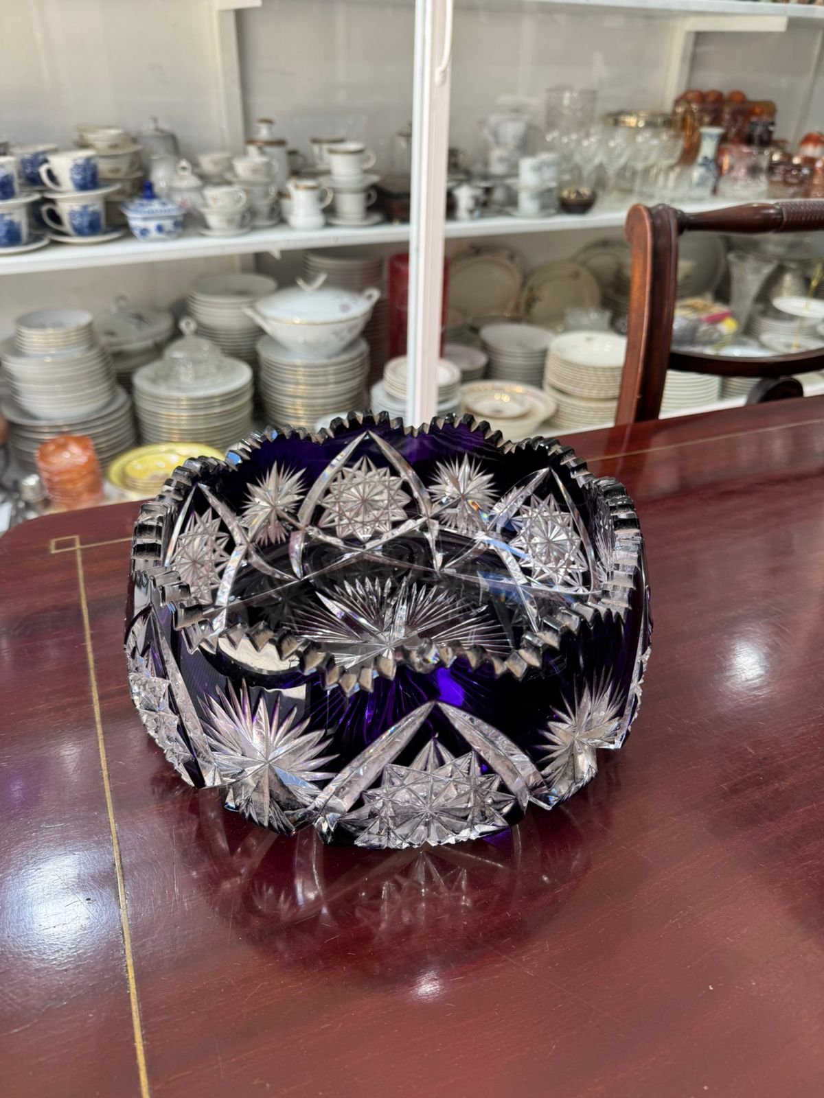 Exquisito centro de mesa de cristal súper tallado estilo BACCARAT violeta - Image 2