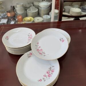 Juego de 12 platos playos porcelana verbano