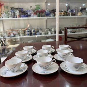 Juego de 9 dúos de café porcelana tsuji