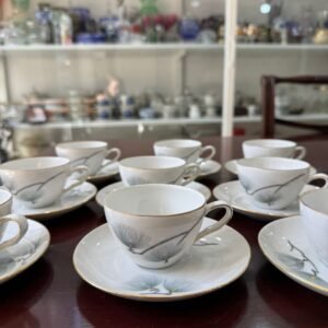 Juego de 9 dúos de café porcelana tsuji