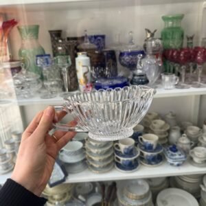 Salsera de cristal tallado