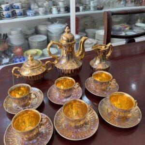 Juego de café tornasolado porcelana