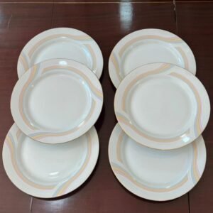 Juego de 6 platos playos porcelana Tsuji