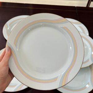 Juego de 6 platos playos porcelana Tsuji