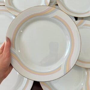 Juego de 12 platos playos porcelana Tsuji