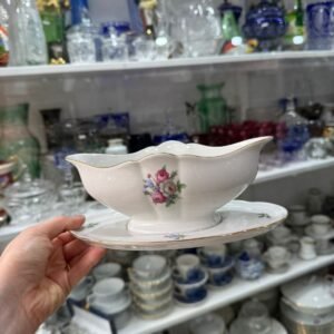Salsera con fuente de porcelana