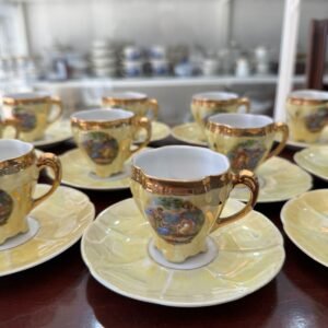 Juego de 11 duos de cafe con escenas victoriana GERMANY