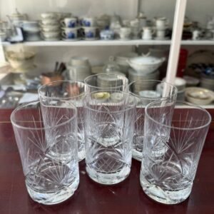 Juego de 6 vasos de cristal súper tallado