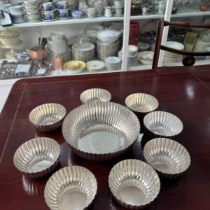 Juego de fuente con 8 compoteras platería TOLEDO