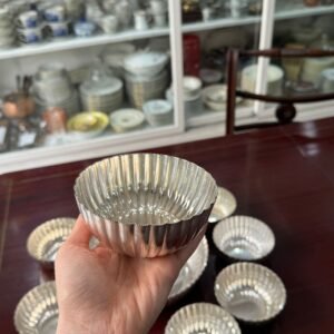 Juego de fuente con 8 compoteras platería TOLEDO