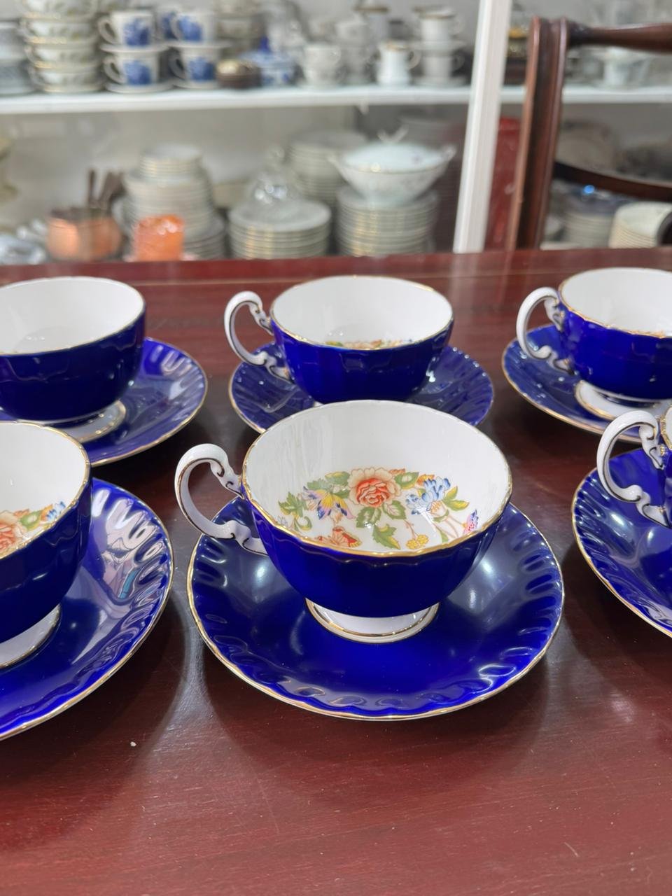 Juego de 6 dúos de té ingleses de colección AYNSLEY - Image 5