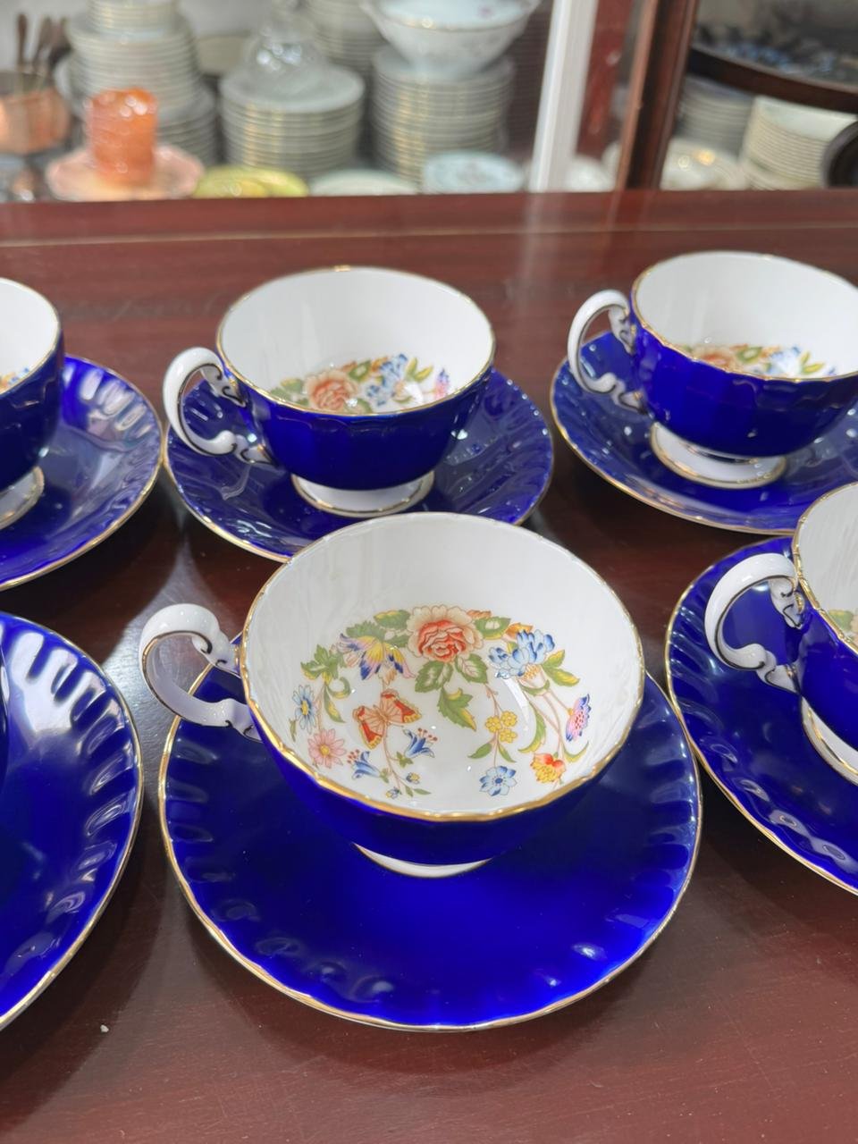 Juego de 6 dúos de té ingleses de colección AYNSLEY - Image 2