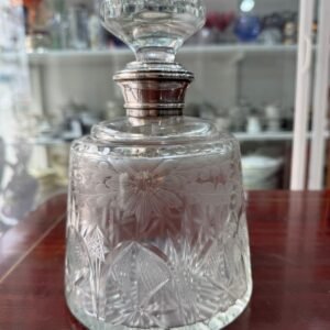 Exquisito botellón de cristal con pico en plata 925