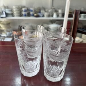 Set de 4 vasos de cristal súper tallado