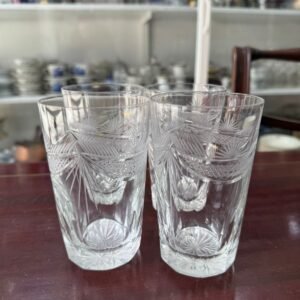 Set de 4 vasos de cristal súper tallado