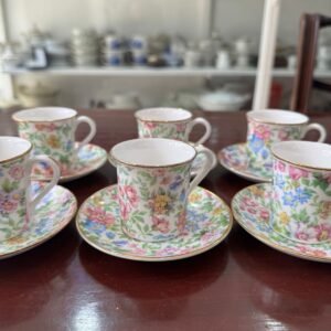Juego de 6 dúos de café porcelana alemana