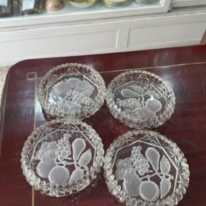 Set de 4 compoteras vidrio prensado