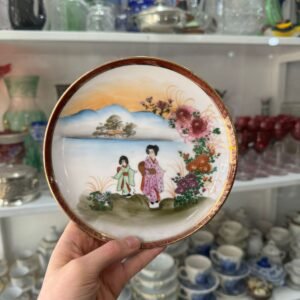 Plato porcelana tsuji pintado a mano con oro