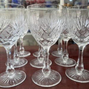 Juego de 9 copas cristal súper tallado para agua o vino