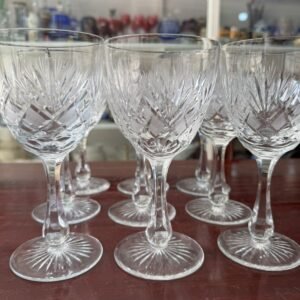 Juego de 9 copas cristal súper tallado para agua o vino