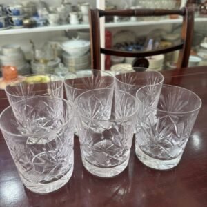 Juego de 6 vasos de cristal súper tallados
