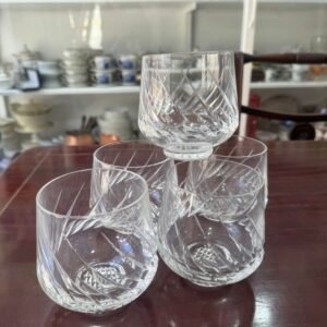 Set de 5 vasos de cristal súper tallado