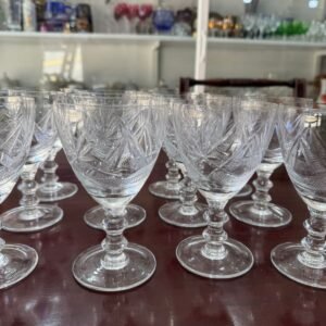 Juego de 12 copas de cristal súper tallado para agua o vino