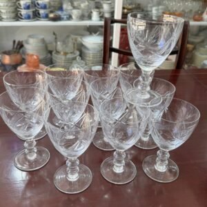 Juego de 12 copas de cristal súper tallado para agua o vino