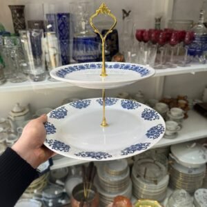 Masitero 2 niveles porcelana blanco y azul