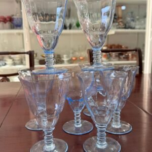 Juego de 8 copas celestes agua o vino