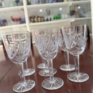 Juego de 7 copas de cristal súper tallado