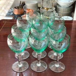 Juego de 11 copas de cristal URANIO