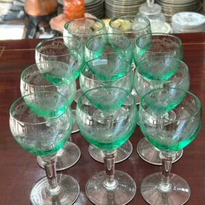 Juego de 11 copas de cristal URANIO