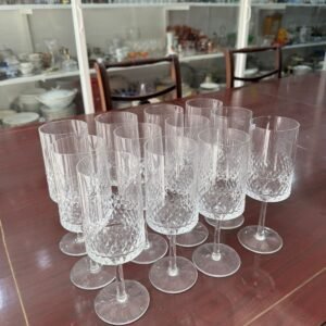 Juego de 12 copas de cristal súper tallado para agua o vino