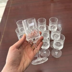 Juego de 12 copas para oporto o licor cristal súper tallado