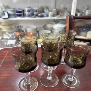 Juego de 6 copas de cristal negras