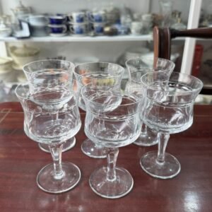 Juego de 6 copas para agua o vino de cristal