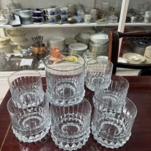 Exquisito juego de whisky hielera con 6 vasos cristal súper tallado