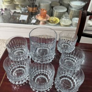 Exquisito juego de whisky hielera con 6 vasos cristal súper tallado