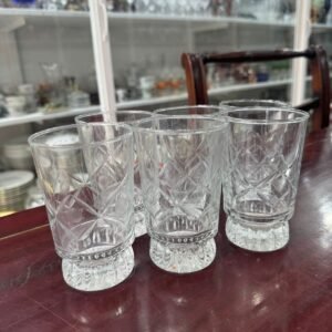 Juego de 6 vasos de vidrio tallados